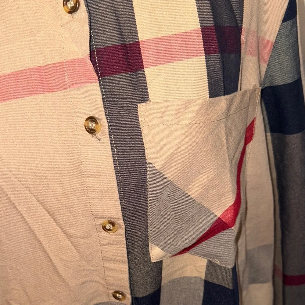 Plaid Button-Up Shirt Dress - Picture 3 of 16